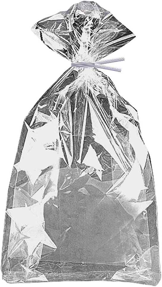 Silver Foil Cellophane Gift Bags - 10 Pack