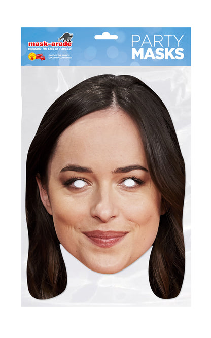 Dakota Johnson Party Mask – Full Face Cardboard Mask Eye Cut-Outs Parties