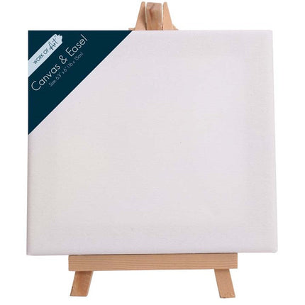 Mini 16cm x 15cm Canvas & Wooden Easel