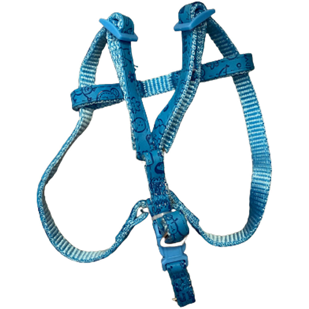 Patterned Dog Harness - Blue