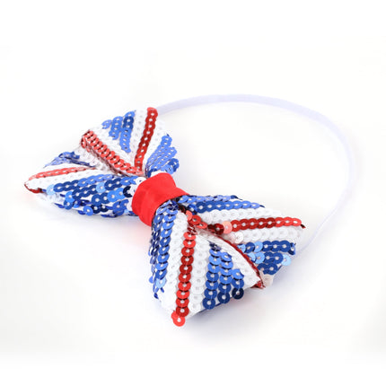 Union Jack Sequin Bow Tie