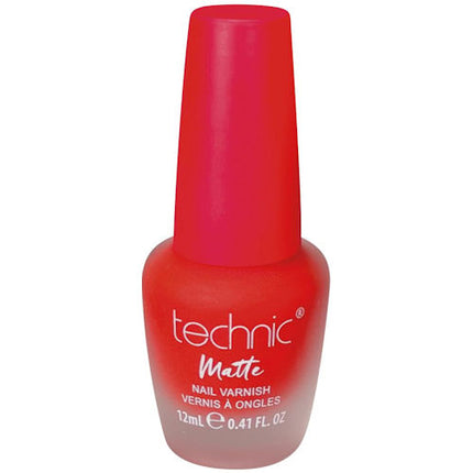 Technic Cosmetics Matte No Shine Nail Polish - Bright Red Matte Cat Fight