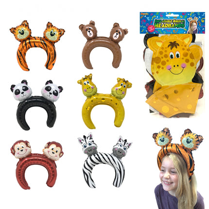 Inflatable Jungle Headbands - 12 Pack