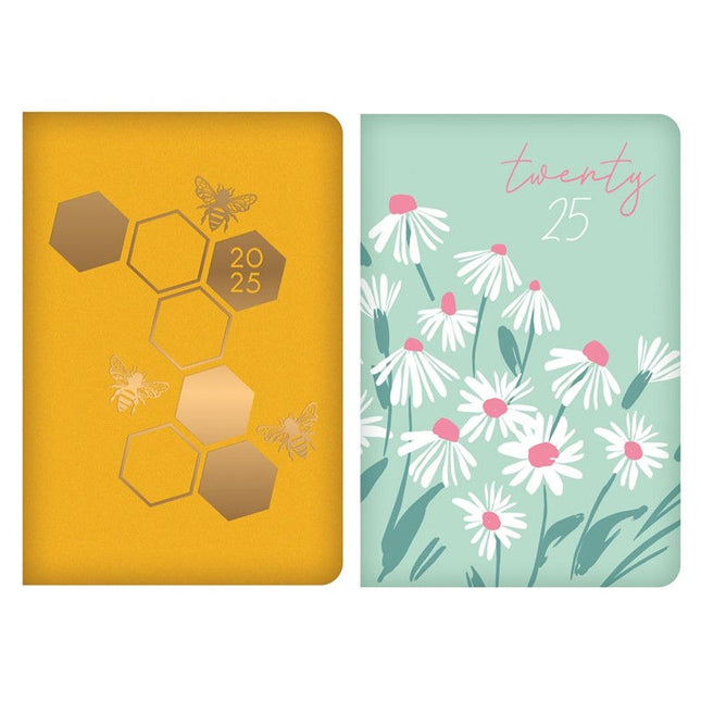 2025 Bee / Daisy Slim Week To View Diary - Pretty Assorted Designs