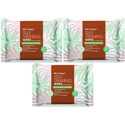 Skin Deep Self Tanning Wipes X 3 Packs