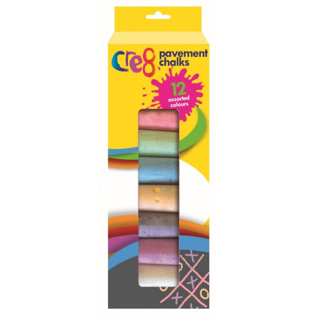 Jumbo Coloured Pavement Chalks - 12 Pack