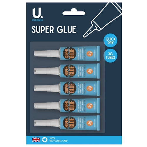 5 Super Glue 3g Tubes