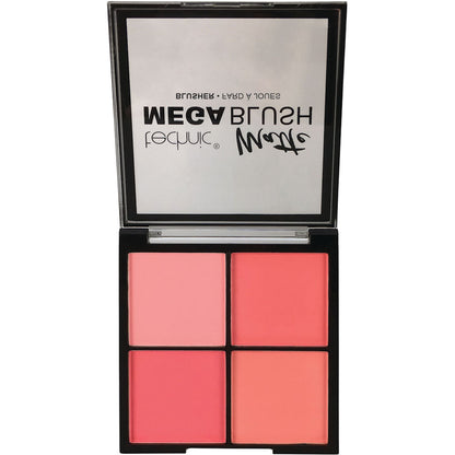 Technic Cosmetics Quad Mega Matte Blush Pressed Powder - Matte Finish Long-Lasting Buildable Coverage