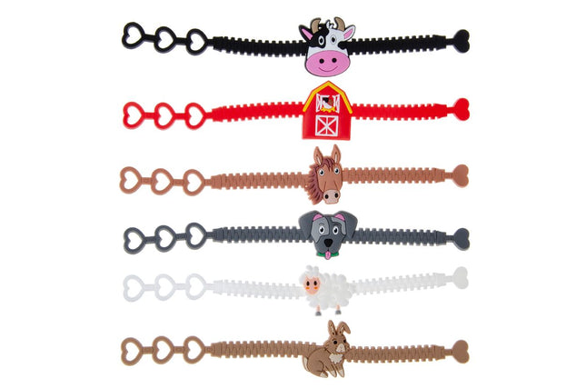 Adjustable Farm Rubber Bracelets - 6 Pack