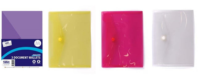 3 Poly File A4 Poly Document Wallets