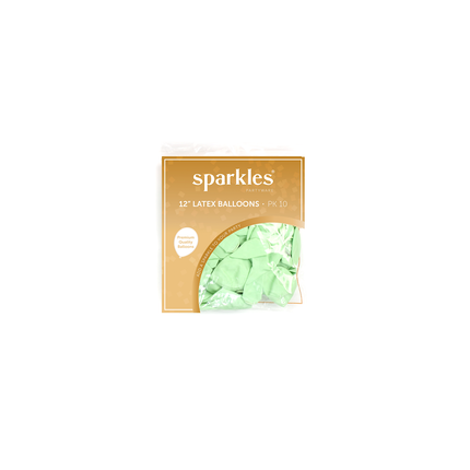 Pearlised Lime Green 12" Latex Balloons - 10 Pack