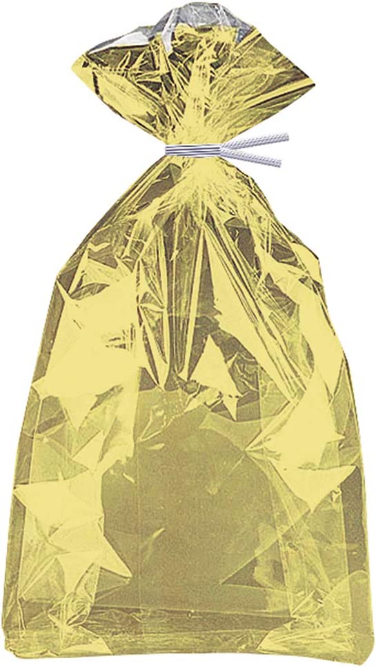 Gold Foil Cellophane Gift Bags - 10 Pack