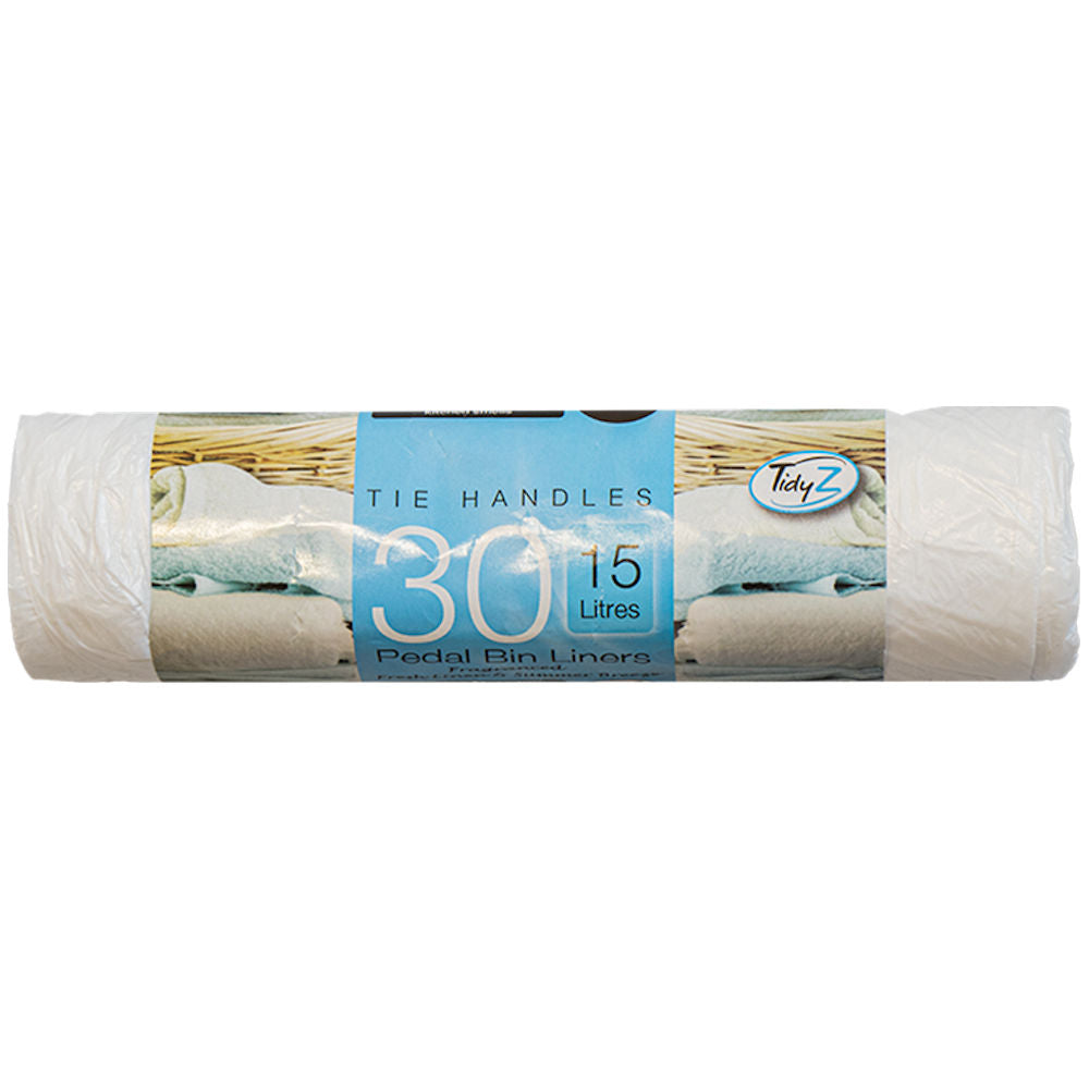 Pedal Bin Liners Scented - 30 Pack 15L Fresh Linen Summer Breeze Fragrance