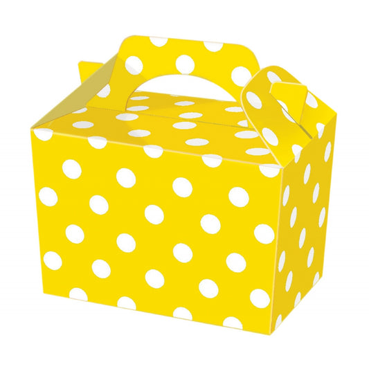10 Yellow Polka Dot Boxes