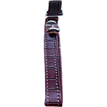 Elastic Cat Collar Leather Look - Dark Brown
