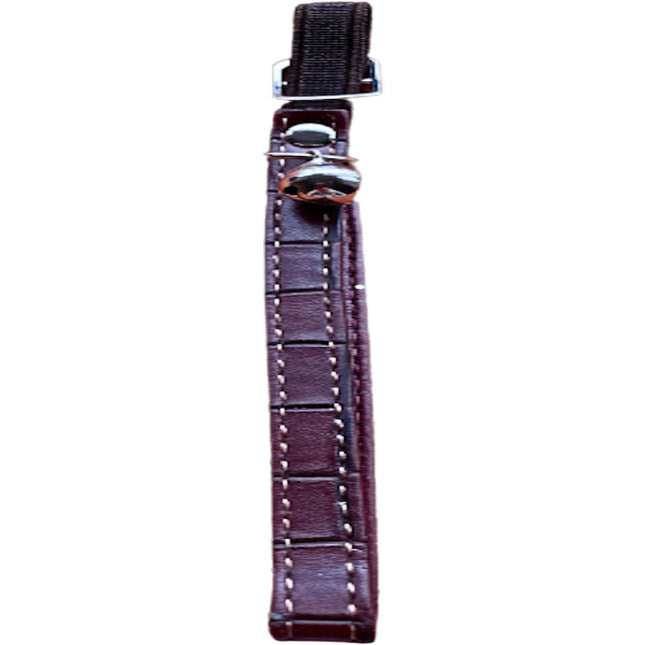 Elastic Cat Collar Leather Look - Dark Brown