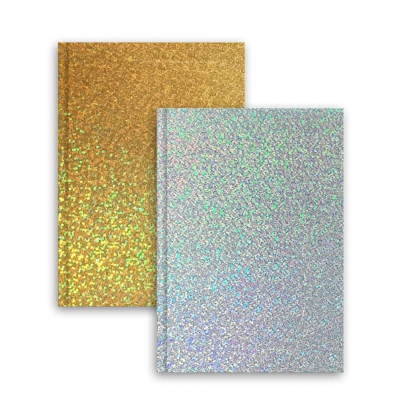 A5 Gold or Silver Holographic Notebook - Assorted