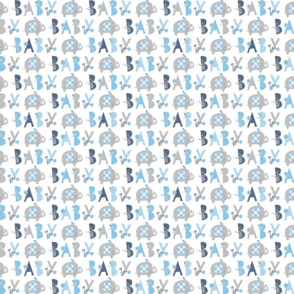 Blue Elephant Gift Wrap Roll - 30" x 5ft
