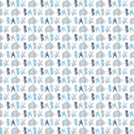 Blue Elephant Gift Wrap Roll - 30" x 5ft