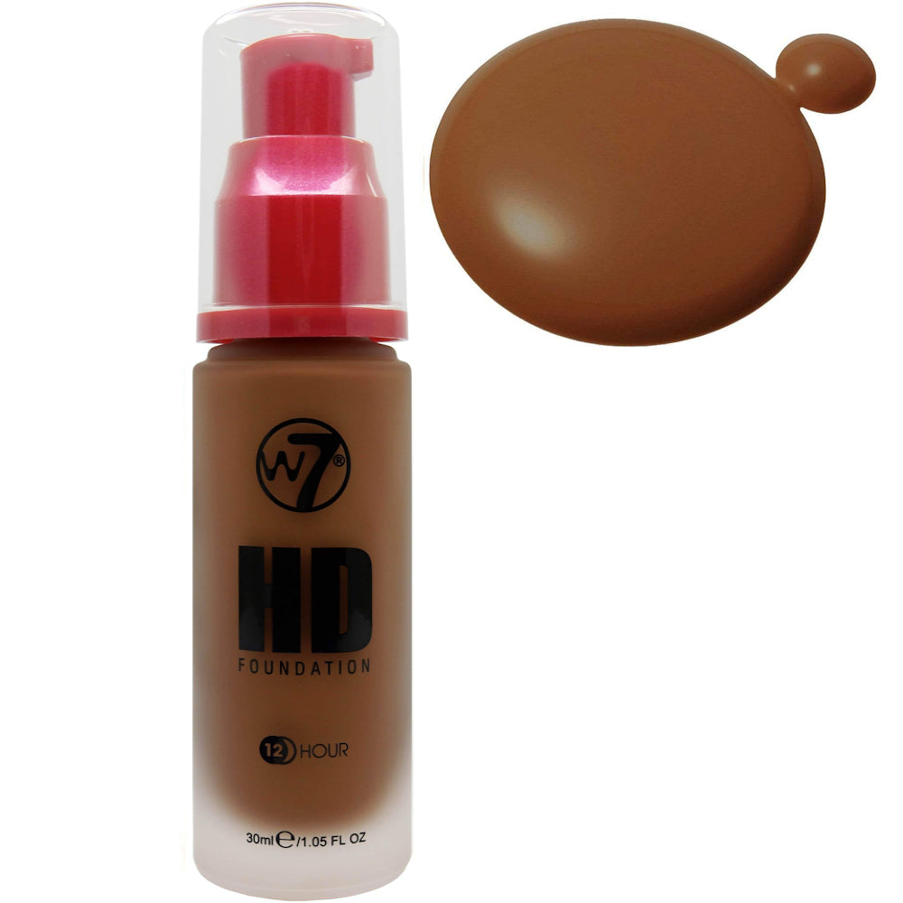 W7 Cosmetics HD Liquid Pump Face Foundation - Hot Chocolate