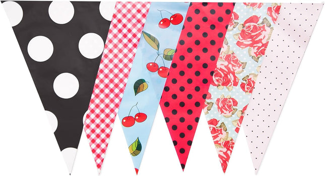 JA001 Punk Vintage Pattern 10m Triangle Bunting