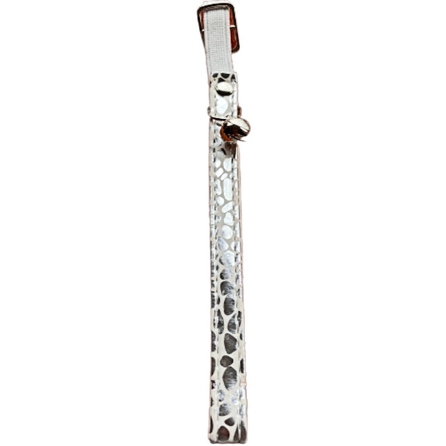 Elastic Cat Collar Animal Print - Silver