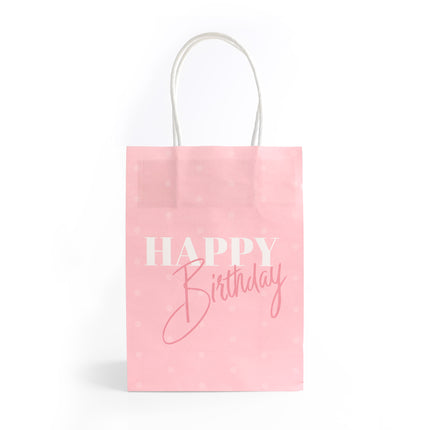Pink Happy Birthday Paper Party Bags – 6 Pack