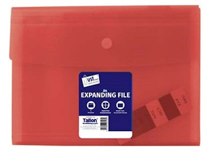 6 Pocket A4 Expanding Plastic File (Assorted)