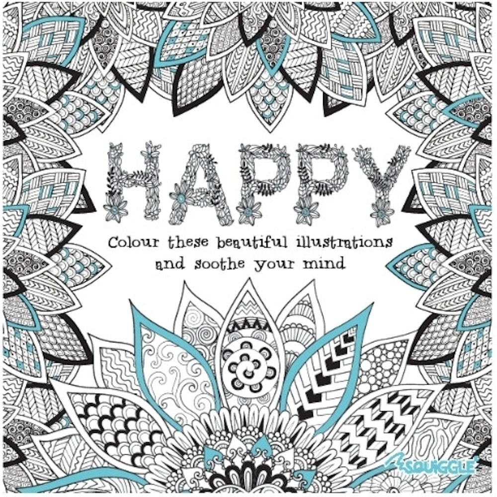 Beautiful Happy Advanced Colouring Book - Single Assorted Intricate Designs High Quality Relaxation