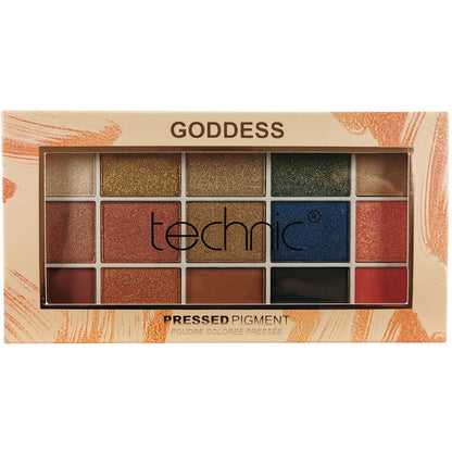 Technic Cosmetics 15 Colour Pressed Pigment Eyeshadow Palette - Goddess