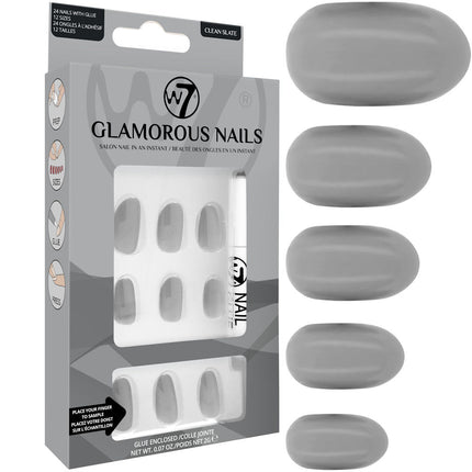 W7 Cosmetics Glamorous False Nails - Clean Slate