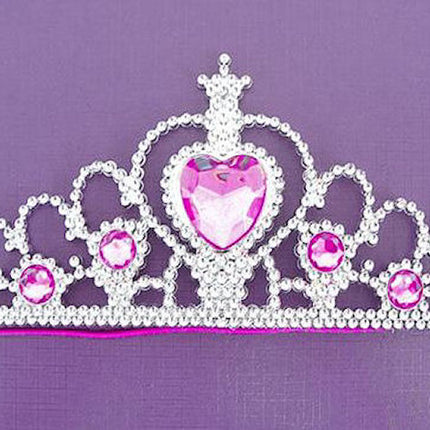 Silver Elastic Princess Tiaras - 6 Pack