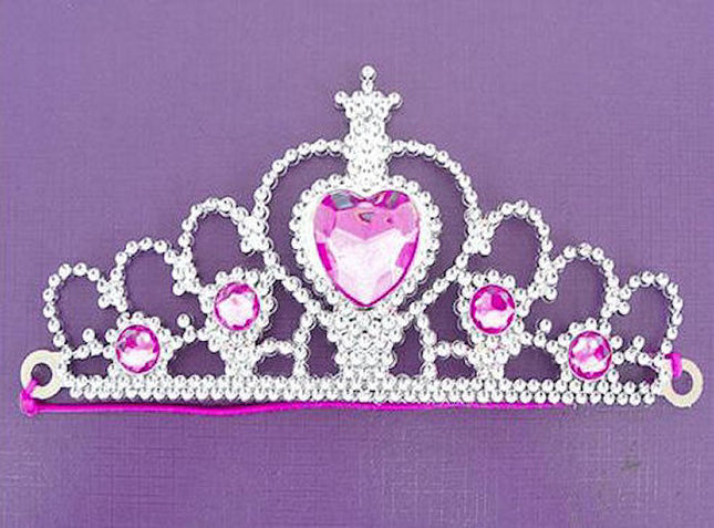 Silver Elastic Princess Tiaras - 6 Pack