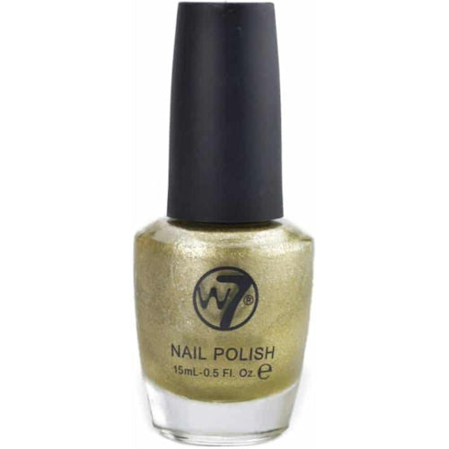 W7 Cosmetics Nail Polish - Gold Metal Shiny Finish Long-Lasting Quick-Drying Vibrant Colour