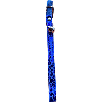 Elastic Cat Collar Animal Print - Blue