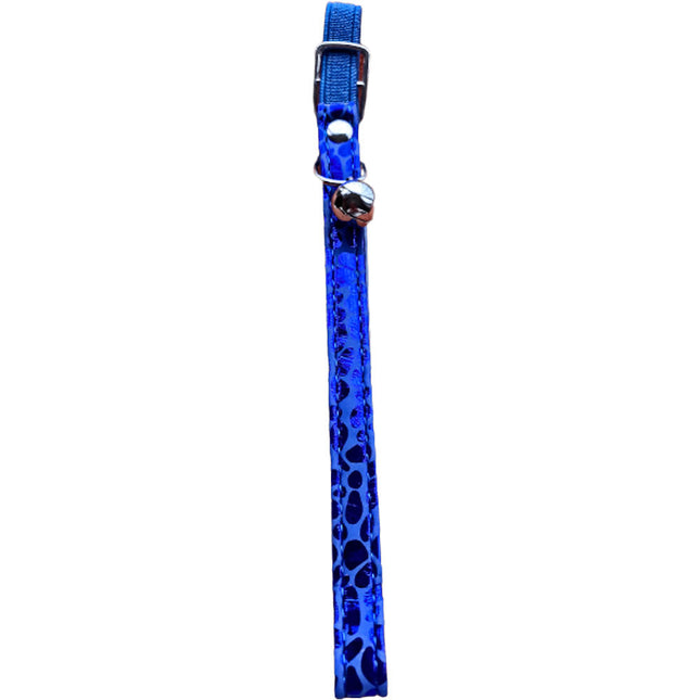 Elastic Cat Collar Animal Print - Blue