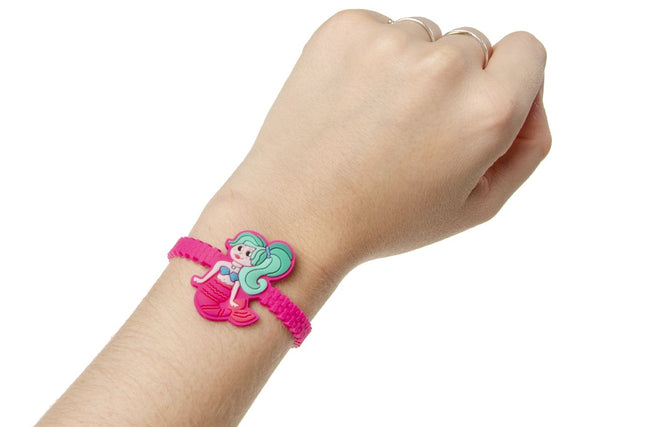 Adjustable Mermaid Rubber Bracelets - 6 Pack
