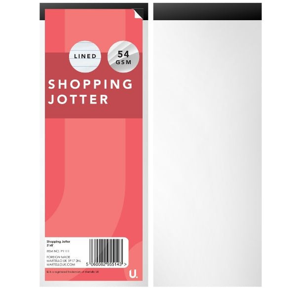 Shopping To Do List Lined Jotter Pack - 4 Pack