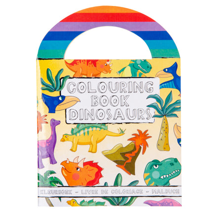 Dinosaur Sticker & Colouring Books With Handles - 6 Pack