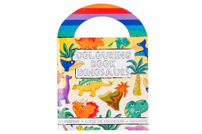 Dinosaur Sticker & Colouring Books With Handles - 6 Pack