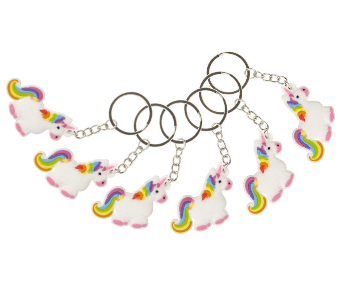 6 Unicorn Keychains