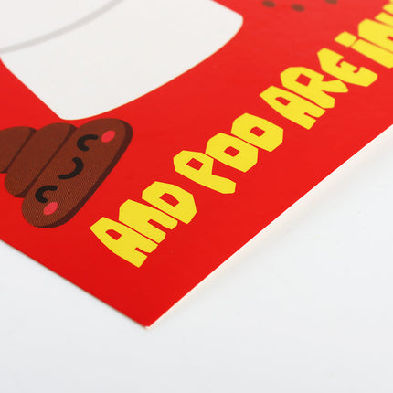 Emoji Poo Party Invites & Envelopes - 16 Pack