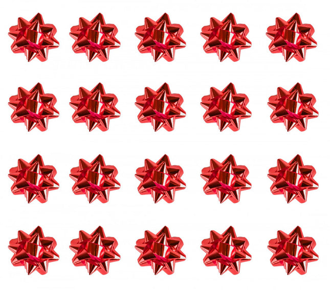 Medium Red Foil Bows - 20 Pack