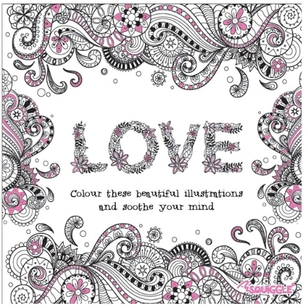 Peace Love Advanced Colouring Book - Single Assorted Intricate Designs High Quality Relaxation