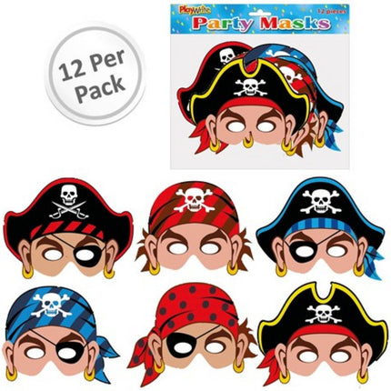 Cardboard Pirate Masks - 12 Pack