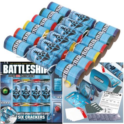 Hasbro Battleship 6 Pack 12-Inch Crackers - Fun Festive Party Crackers Battleship Game Surprises