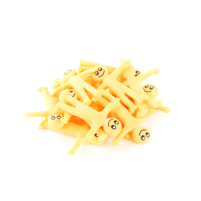 Yellow Stretchy Smiley Men - 12 Pack