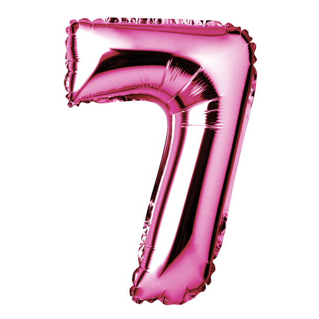 Large Pink Foil "Number 7" Balloon – 34 Inch