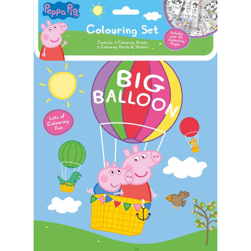 Peppa Pig Colouring Set - Colouring Sheets Colouring Pencils Sticker Sheet