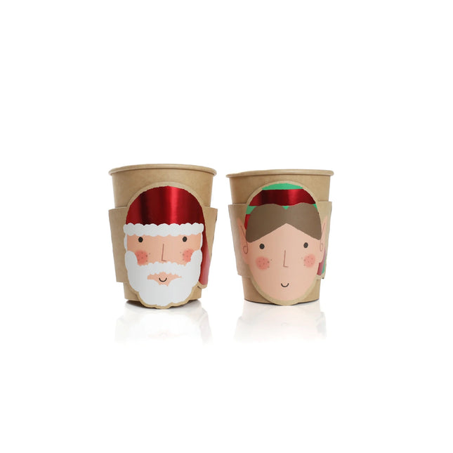 Santa & Elf Christmas 9oz Paper Cups – 10 Pack